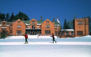 Cranwell Mansion with X-C Skiers